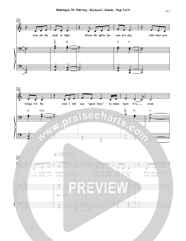 Hallelujah We Will Sing Piano/Vocal (Tommy Walker)