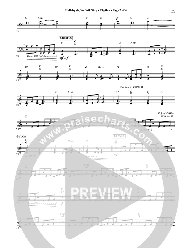 Hallelujah We Will Sing Rhythm Chart (Tommy Walker)