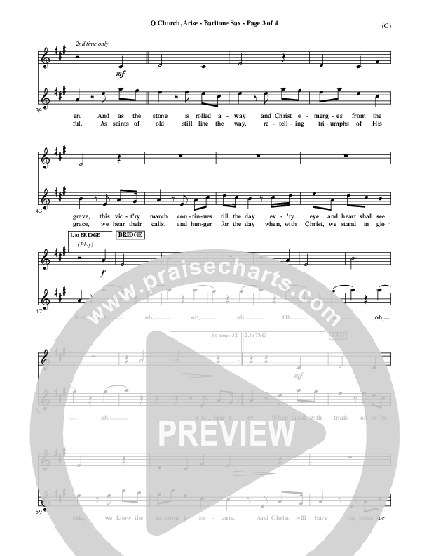 O Church Arise Bari Sax (Keith & Kristyn Getty)