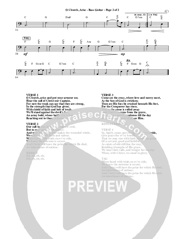 O Church Arise Bass Guitar (Keith & Kristyn Getty)
