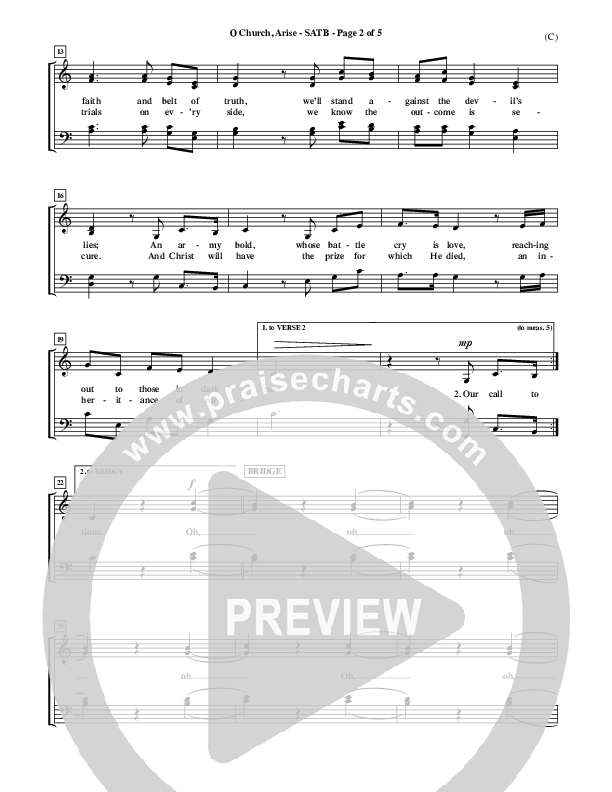 O Church Arise Choir Sheet (SATB) (Keith & Kristyn Getty)