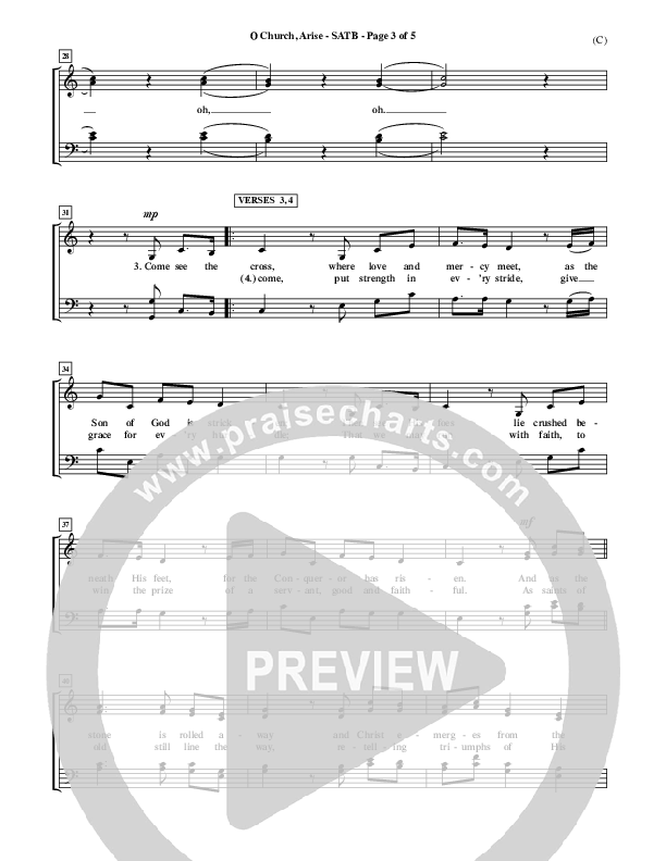 O Church Arise Choir Sheet (SATB) (Keith & Kristyn Getty)