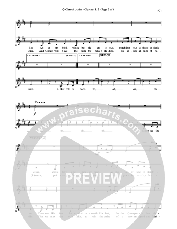 O Church Arise Clarinet 1/2 (Keith & Kristyn Getty)