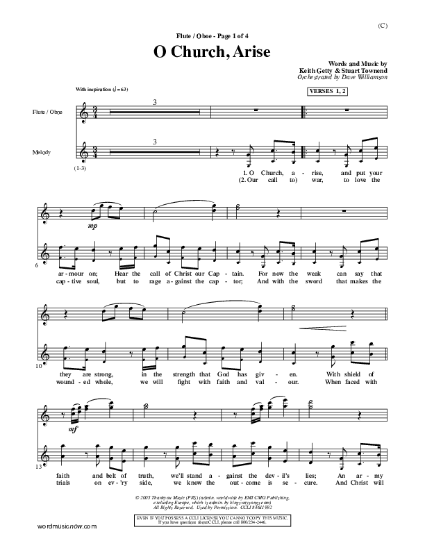 O Church Arise Flute/Oboe (Keith & Kristyn Getty)
