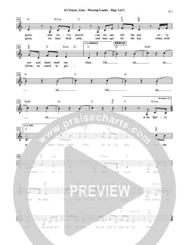 O Church Arise Lead Sheet (Keith & Kristyn Getty)