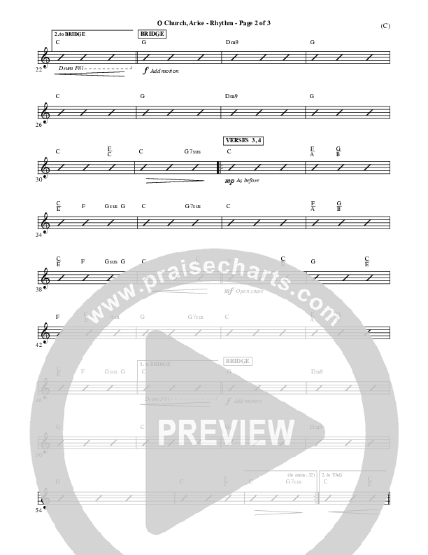 O Church Arise Rhythm Chart (Keith & Kristyn Getty)