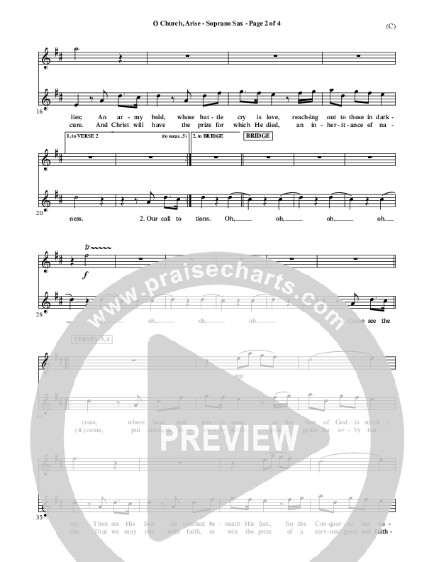 O Church Arise Soprano Sax (Keith & Kristyn Getty)