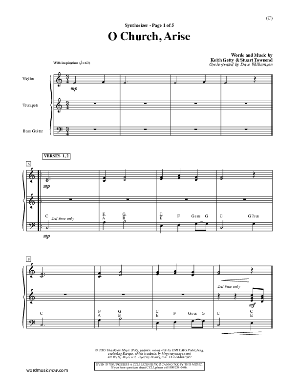 O Church Arise Synth (Keith & Kristyn Getty)