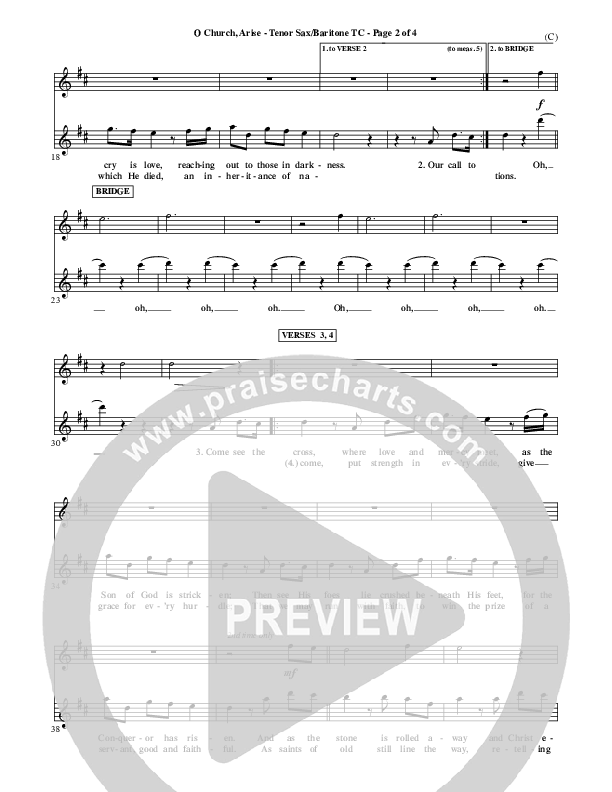 O Church Arise Tenor Sax/Baritone T.C. (Keith & Kristyn Getty)