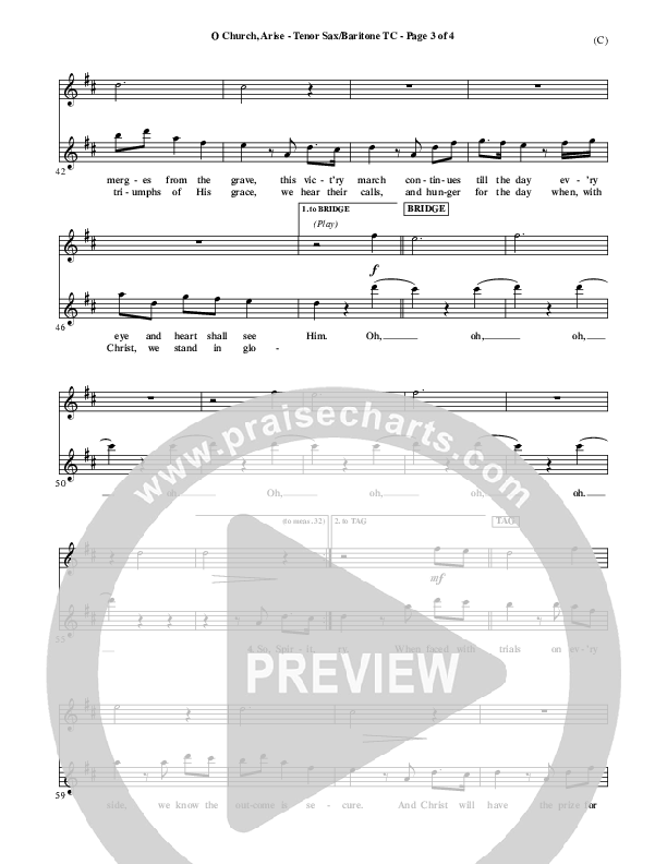 O Church Arise Tenor Sax/Baritone T.C. (Keith & Kristyn Getty)