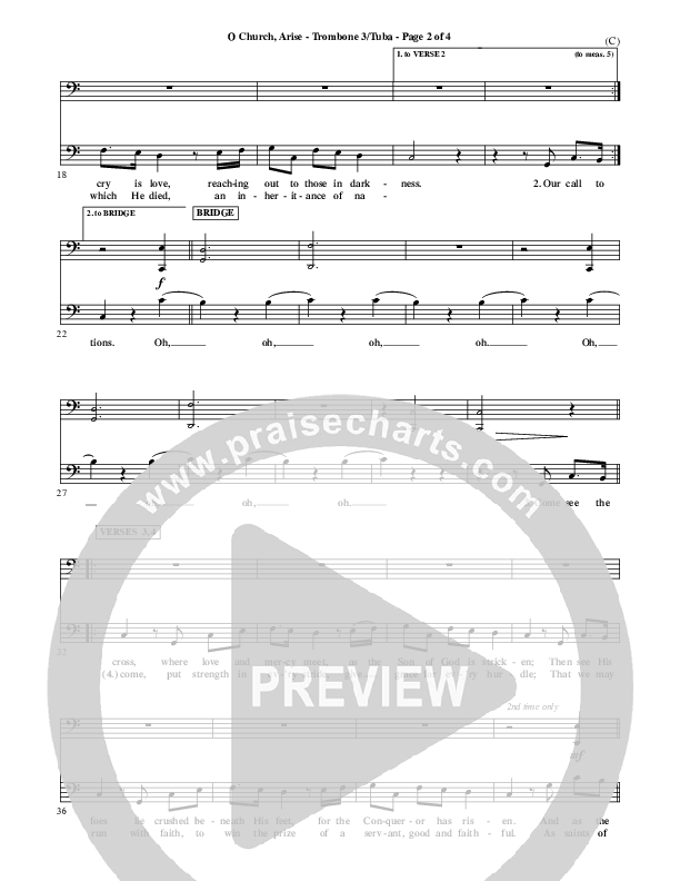 O Church Arise Trombone 3/Tuba (Keith & Kristyn Getty)