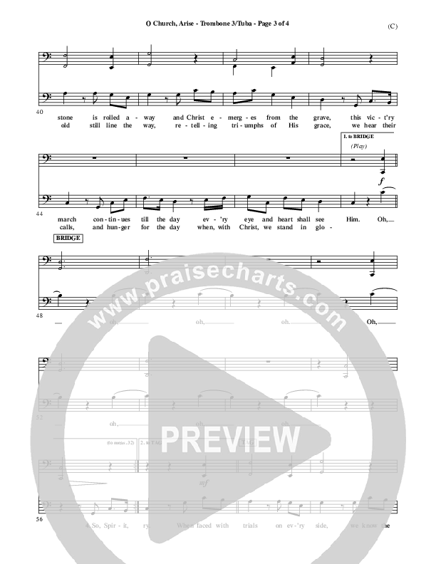 O Church Arise Trombone 3/Tuba (Keith & Kristyn Getty)