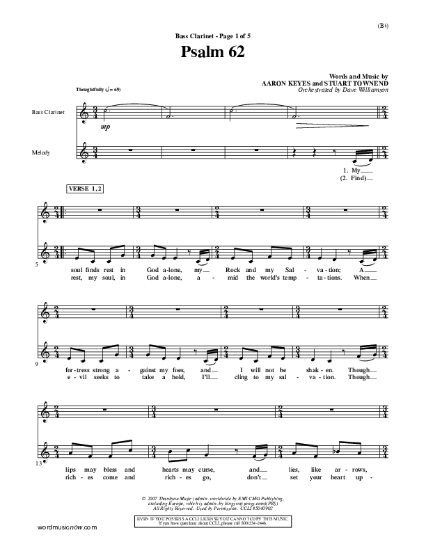 Psalm 62 Bass Clarinet (Stuart Townend)