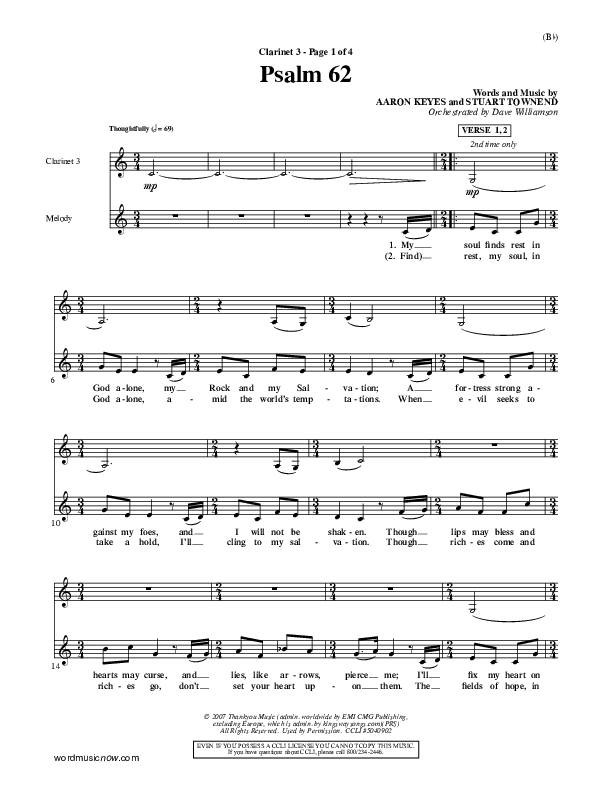 Psalm 62 Clarinet 3 (Stuart Townend)