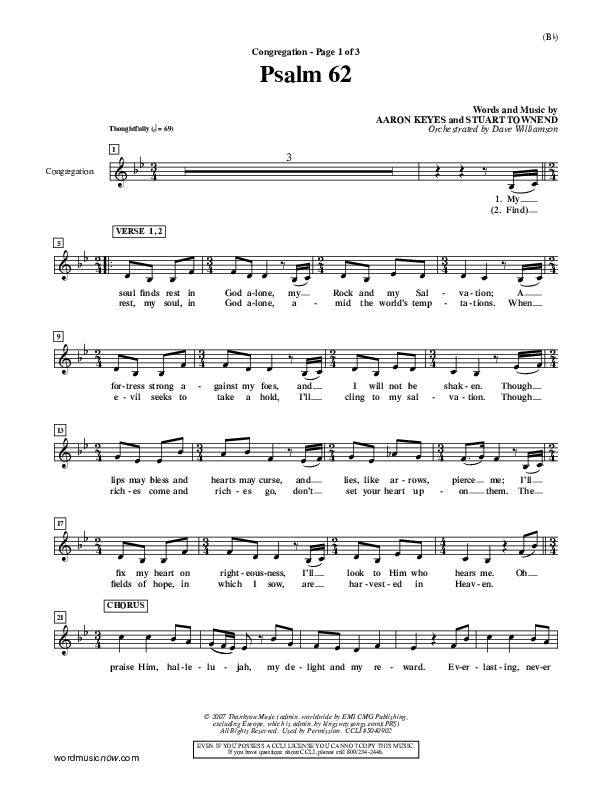 Psalm 62 Lead Sheet (Stuart Townend)