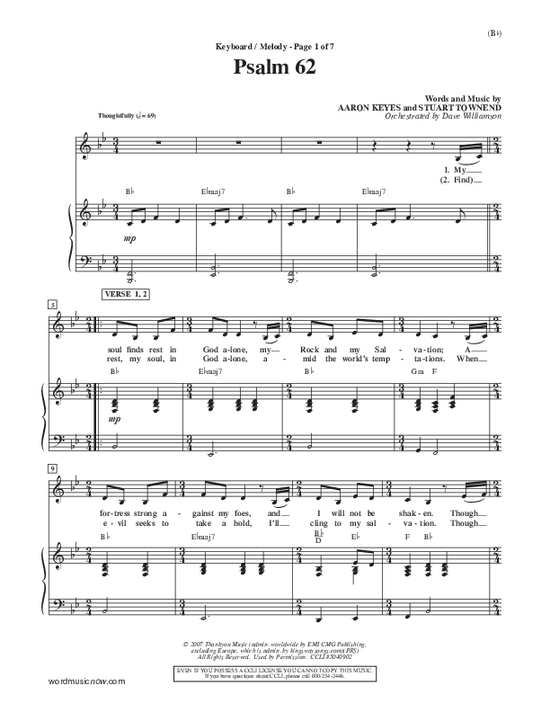 Psalm 62 Piano Sheet (Stuart Townend)
