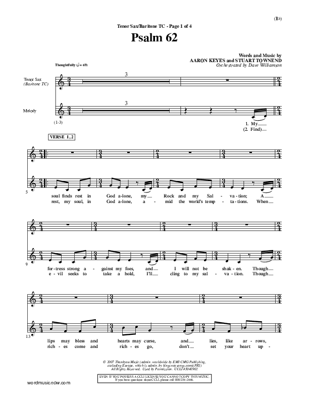 Psalm 62 Tenor Sax/Baritone T.C. (Stuart Townend)
