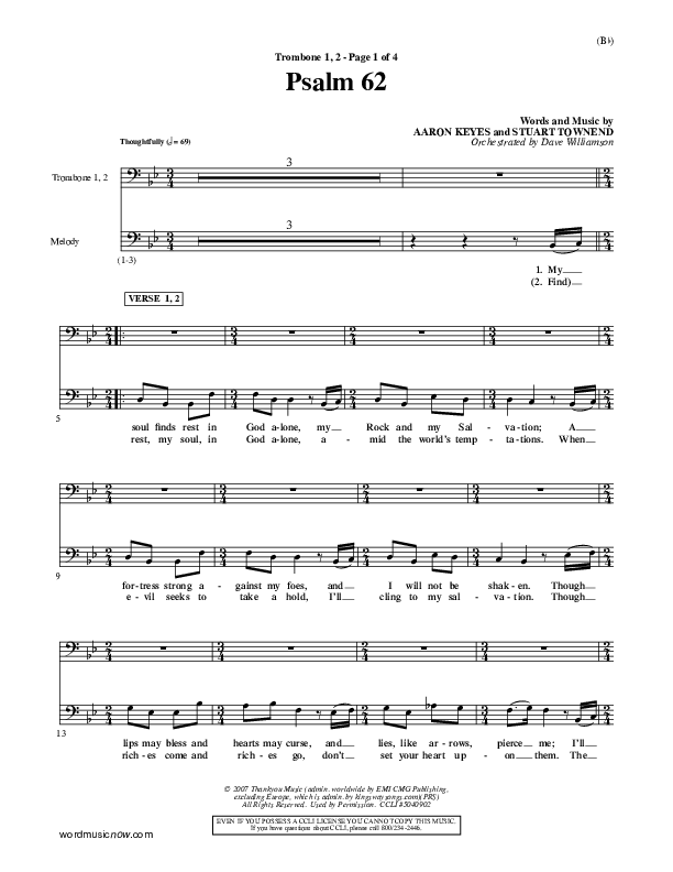 Psalm 62 Trombone 1/2 (Stuart Townend)