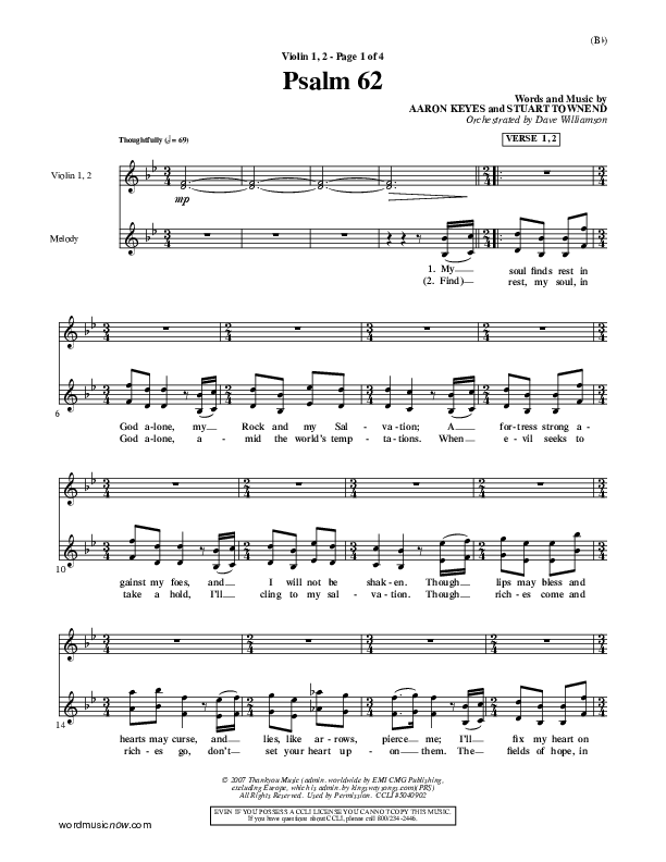 Psalm 62 Violin 1/2 (Stuart Townend)