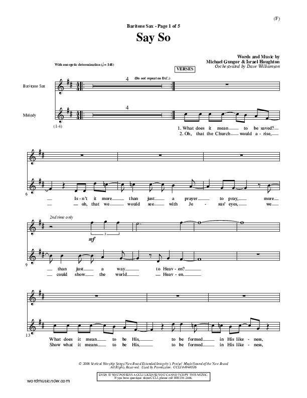 Say So Bari Sax (Israel Houghton)