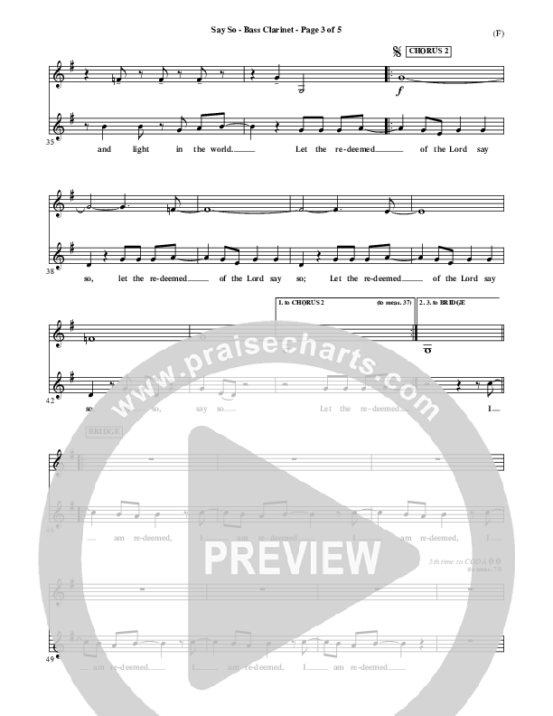 Say So Bass Clarinet (Israel Houghton)