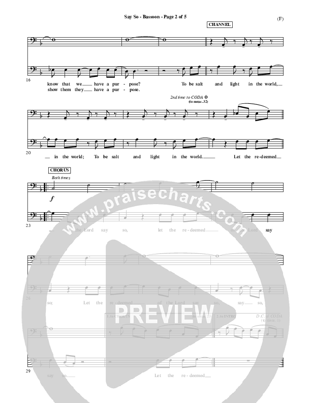 Say So Bassoon (Israel Houghton)