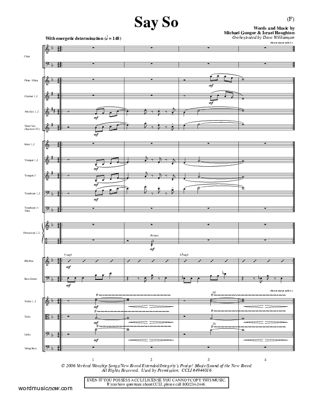 Say So Orchestration (Israel Houghton)