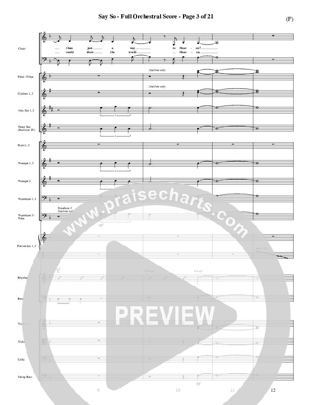 Say So Conductor's Score (Israel Houghton)