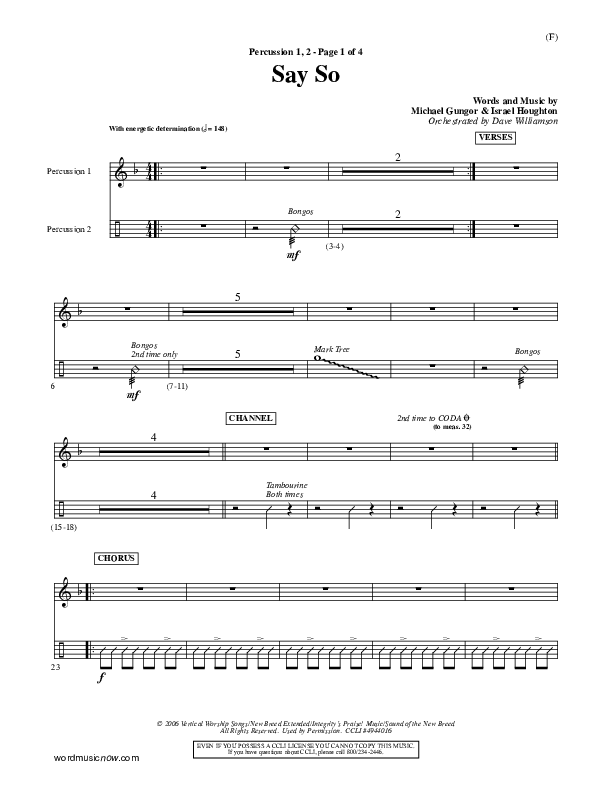 Say So Percussion 1/2 (Israel Houghton)