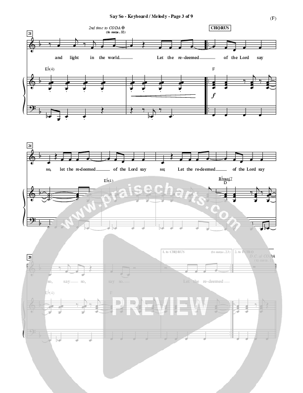 Say So Piano/Vocal (Israel Houghton)