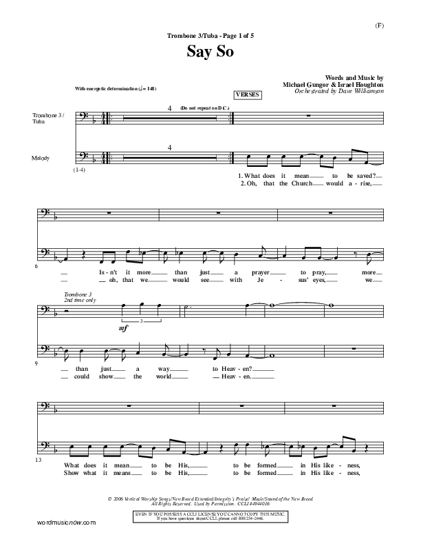 Say So Trombone 3/Tuba (Israel Houghton)