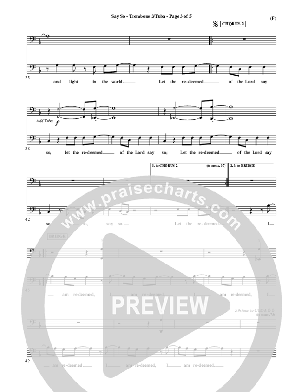 Say So Trombone 3/Tuba (Israel Houghton)