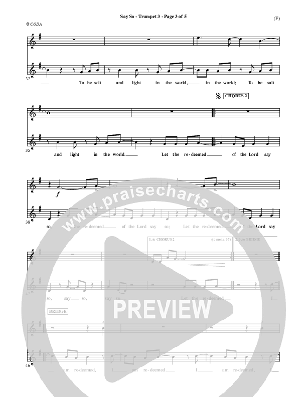 Say So Trumpet 3 (Israel Houghton)