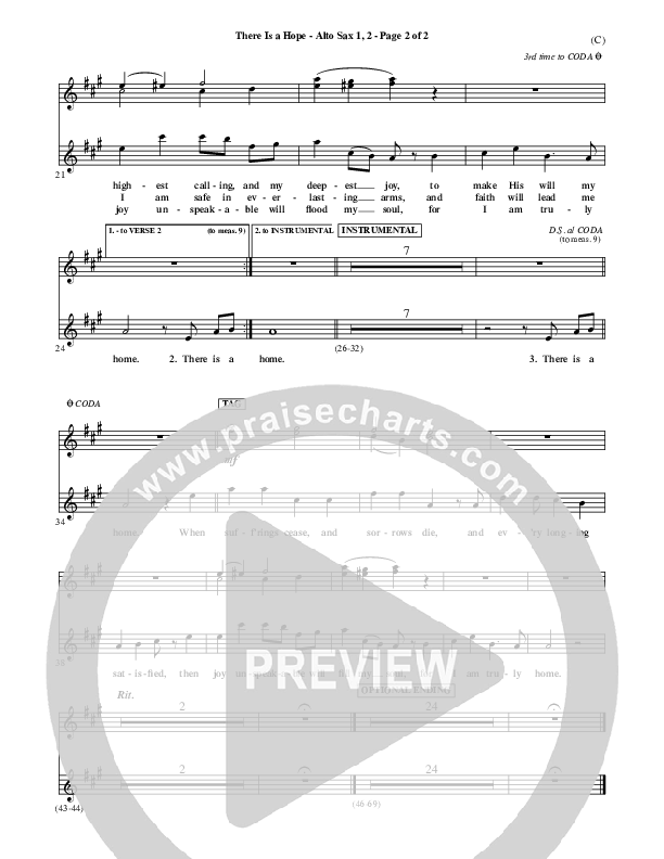 There Is A Hope Alto Sax 1/2 (Stuart Townend)