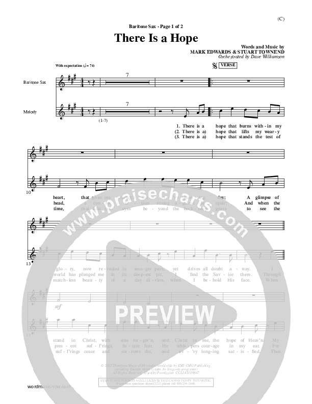 There Is A Hope Bari Sax (Stuart Townend)