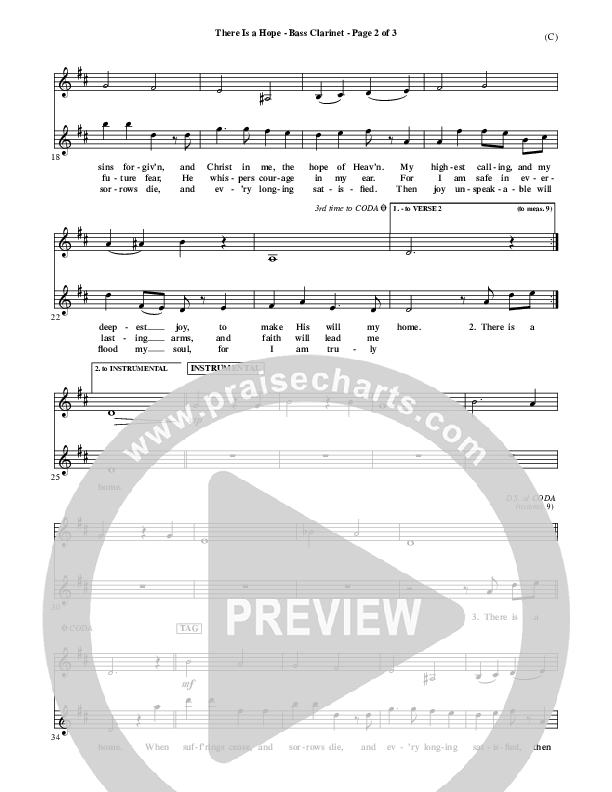 There Is A Hope Bass Clarinet (Stuart Townend)