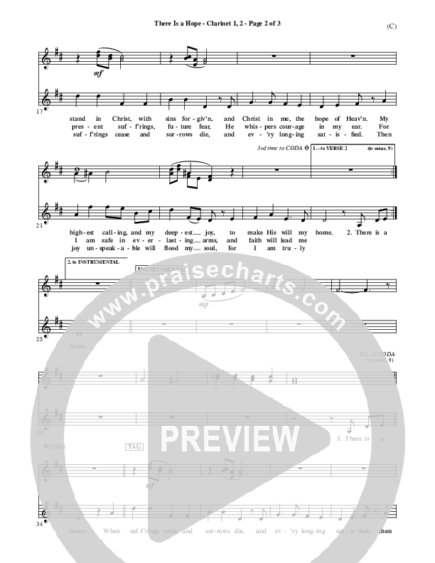 There Is A Hope Clarinet 1/2 (Stuart Townend)