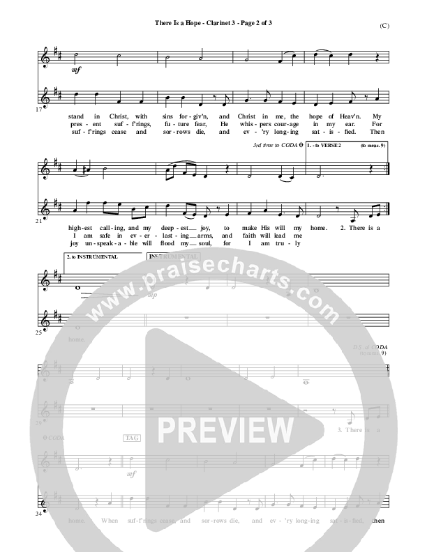 There Is A Hope Clarinet 3 (Stuart Townend)