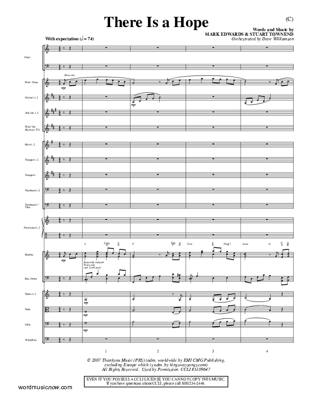 There Is A Hope Conductor's Score (Stuart Townend)