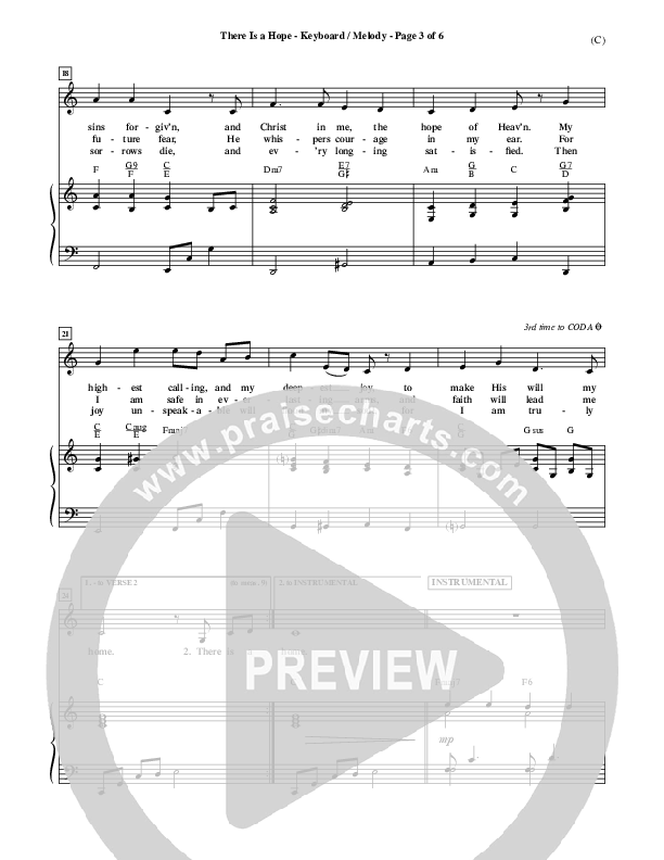 There Is A Hope Lead Sheet (Stuart Townend)