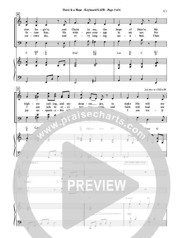 There Is A Hope Piano/Vocal (SATB) (Stuart Townend)