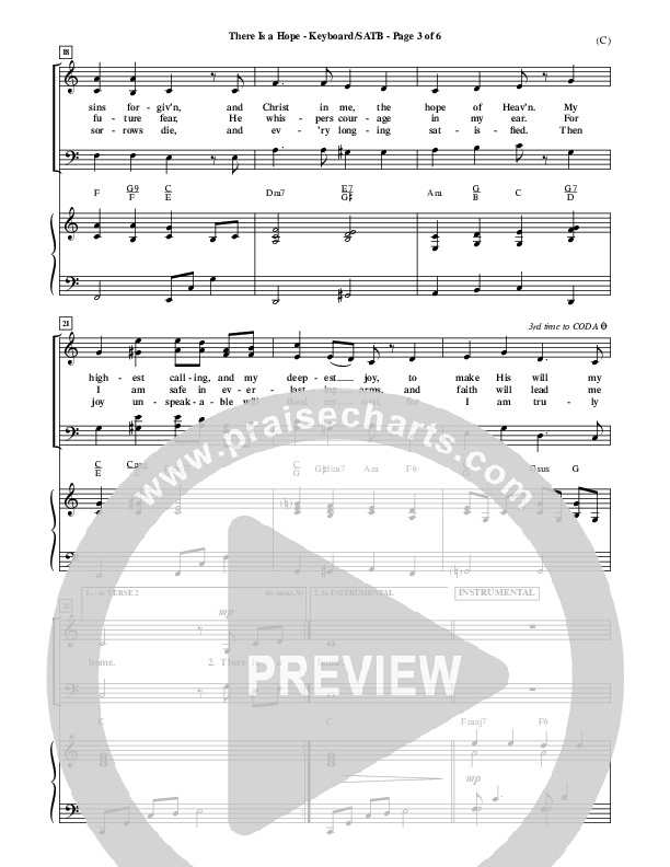 There Is A Hope Lead Sheet (Stuart Townend)