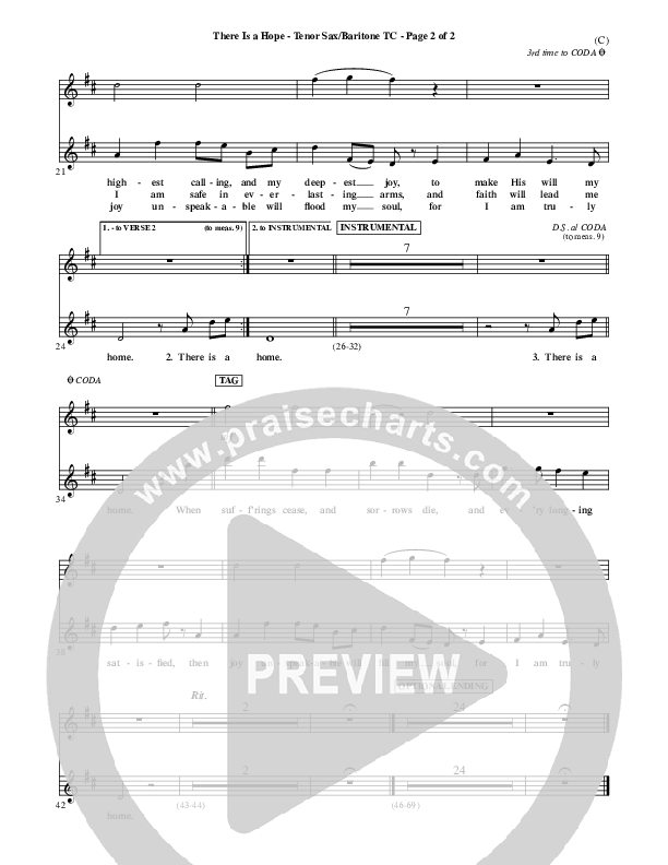 There Is A Hope Tenor Sax/Baritone T.C. (Stuart Townend)