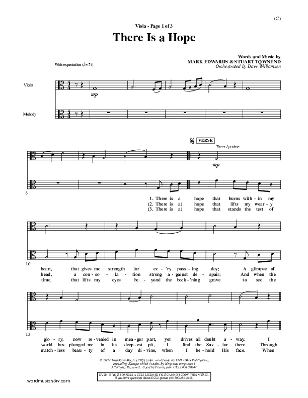 There Is A Hope Viola (Stuart Townend)