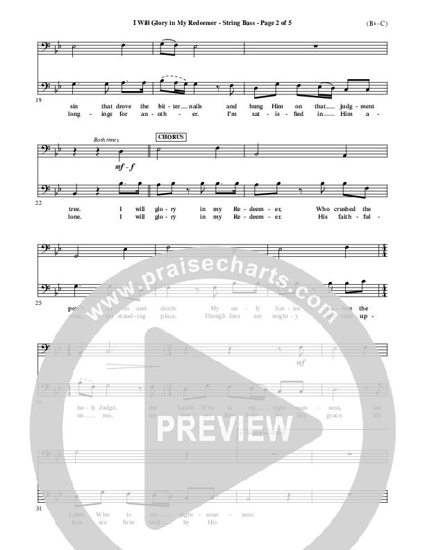 I Will Glory In My Redeemer Double Bass (Vikki Cook)