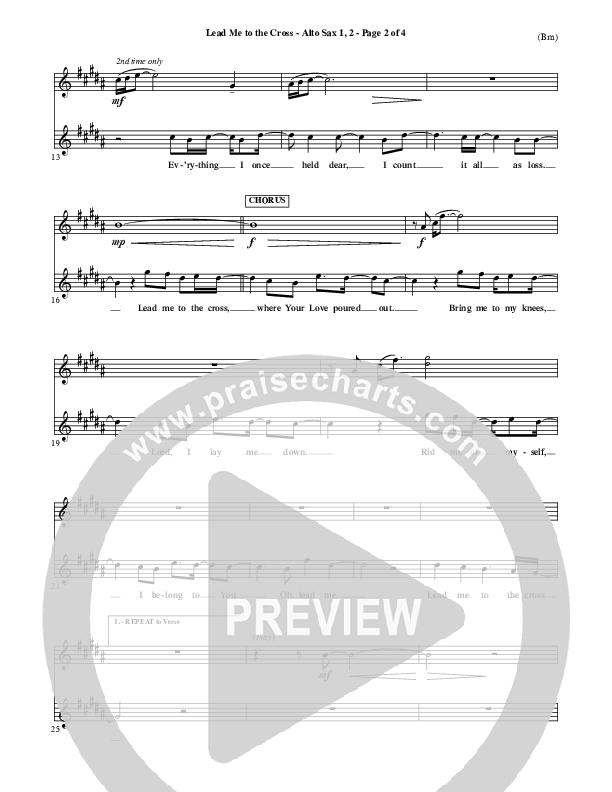 Lead Me To The Cross Alto Sax 1/2 (Brooke Fraser)