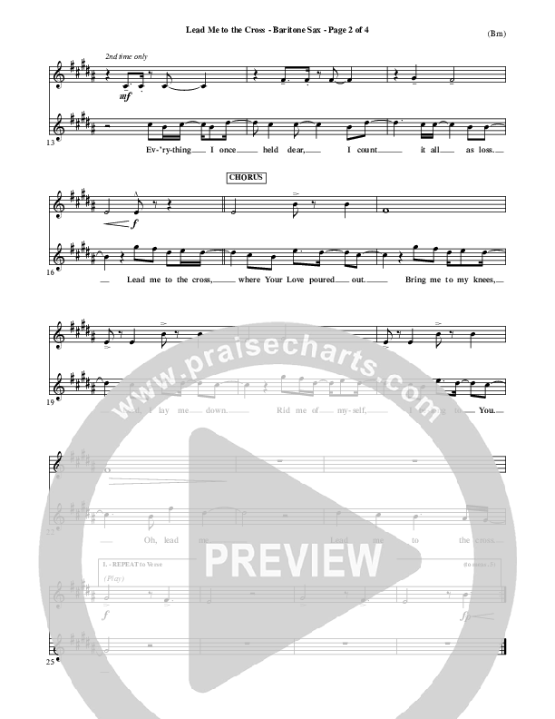 Lead Me To The Cross Bari Sax (Brooke Fraser)