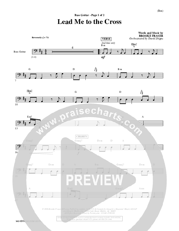 Lead Me To The Cross Bass Guitar (Brooke Fraser)