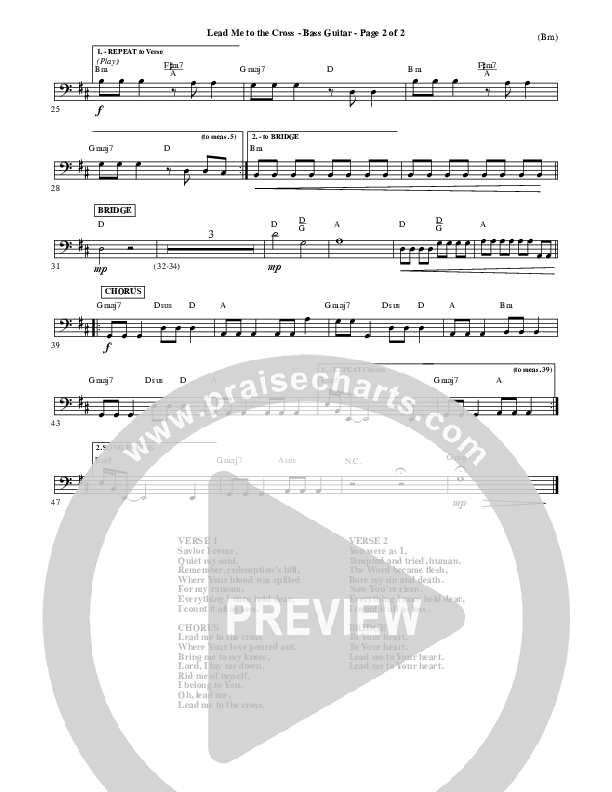 Lead Me To The Cross Bass Guitar (Brooke Fraser)