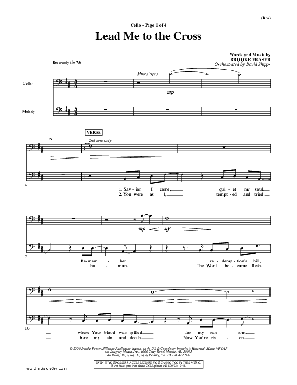 Lead Me To The Cross Cello (Brooke Fraser)